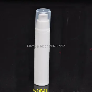 

50pcs/lot PP 50ml airless bottle white clear color airless pump for lotion BB cream vacuum bottle
