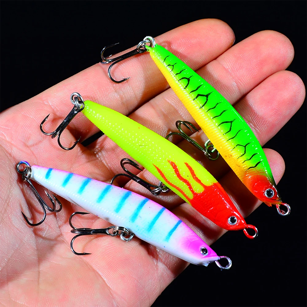 10PC Soft Fishing Lure 7.5cm 2.95"/18.7g 0.66oz Soft Lead Bait 8 High