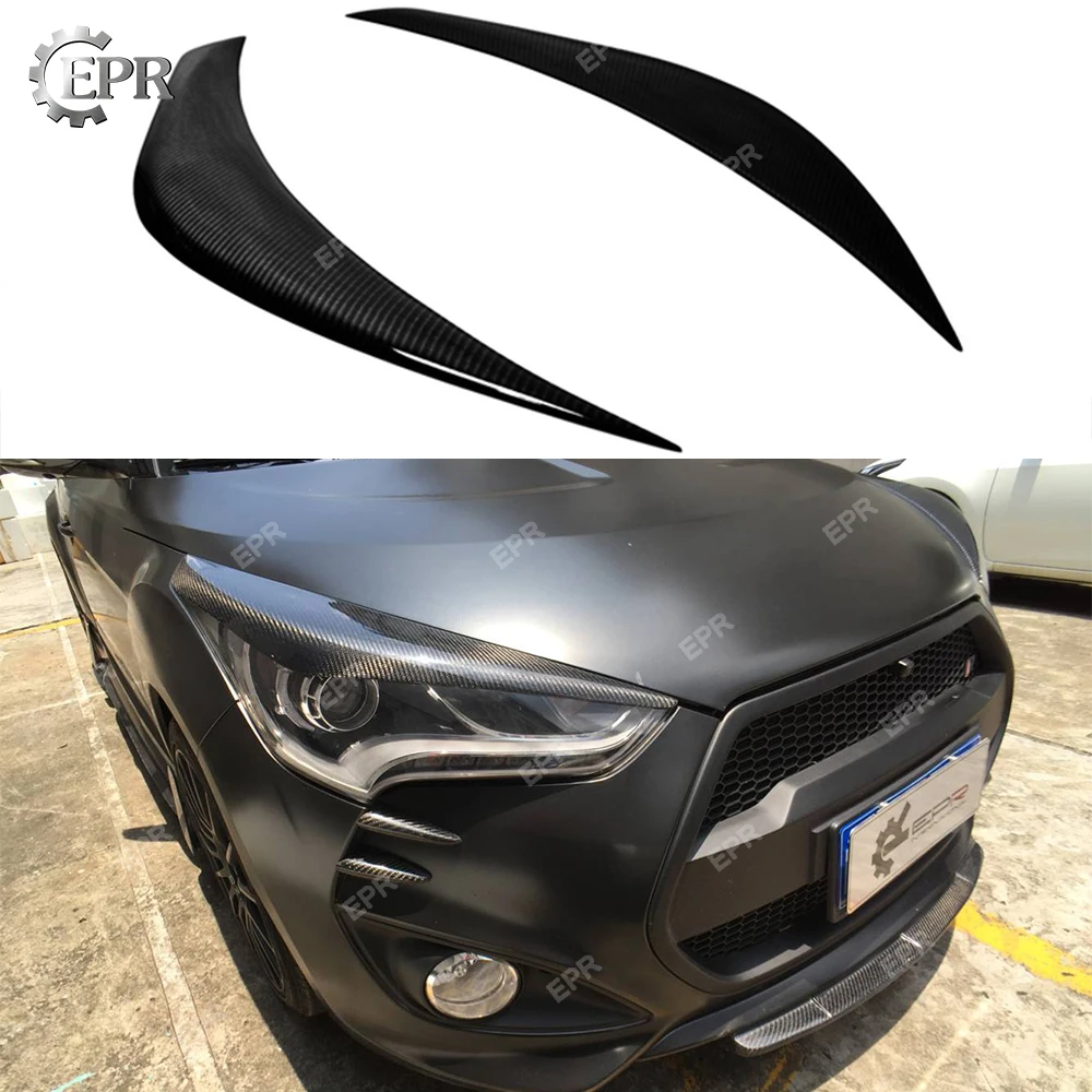 

Carbon Eyebrow For Hyundai Veloster Carbon Fiber Lordpower Wide Body Headlight Eyebrow Tuning Trim Accessories For Veloster