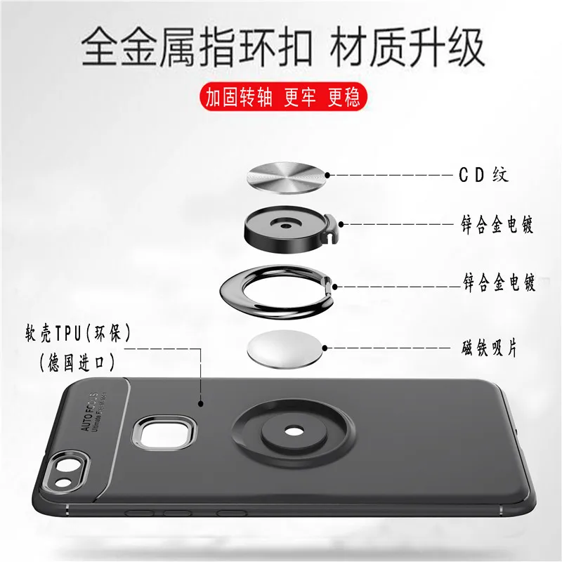 Luxury Shockproof Protection case For huawei P10 matte hard pc+soft silicon back cover For huawei P10 Lite Metal Ring Bracket13