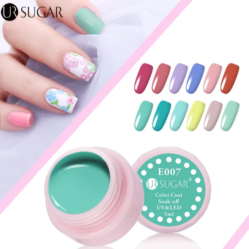 

UR SUGAR 5ml Soak Off UV Gel Candy Colors Coat UV LED Nail Art Gel Polish Lacquer Long-lasting Gel Paint 110 Colors Gel Varnish