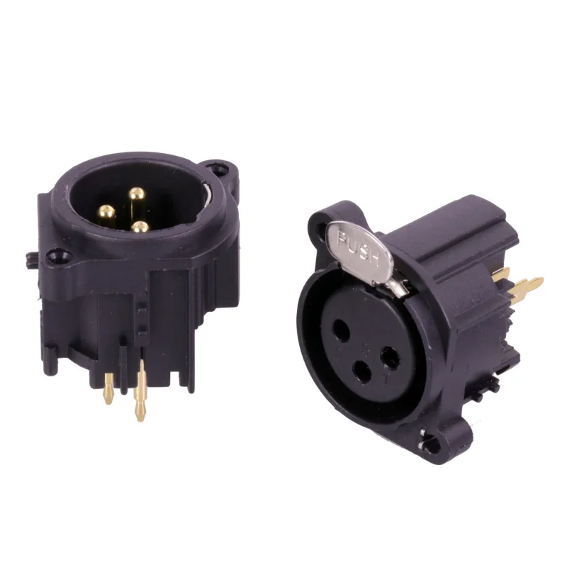 50 пар/100 шт. XLR разъема черного Пластик 3pin мужской/женский Джек Панель Крепление с