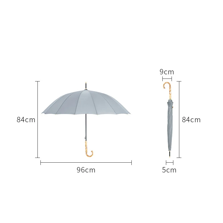 Yesello бамбуковая ручка Сильный длинный зонт от дождя для женщин и мужчин 16 к стекло японский стиль зонтик