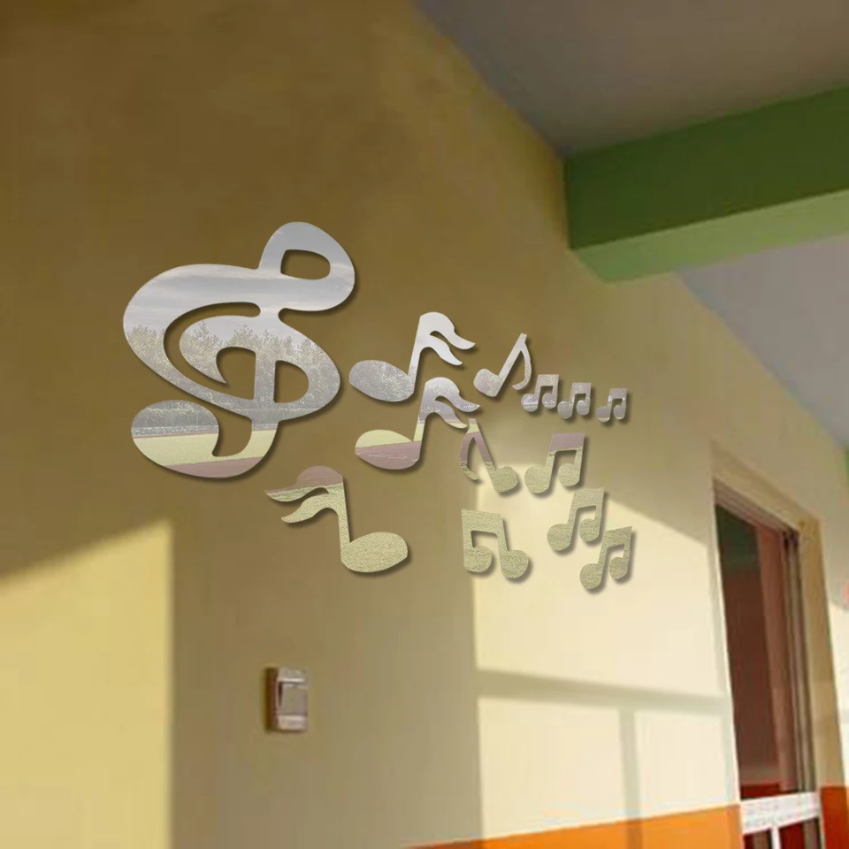 Adesivi 3D Note Musicali In Acrilico - Decorazioni Murali A Specchio Per Camerette, Facili Da Applicare - Foto 2