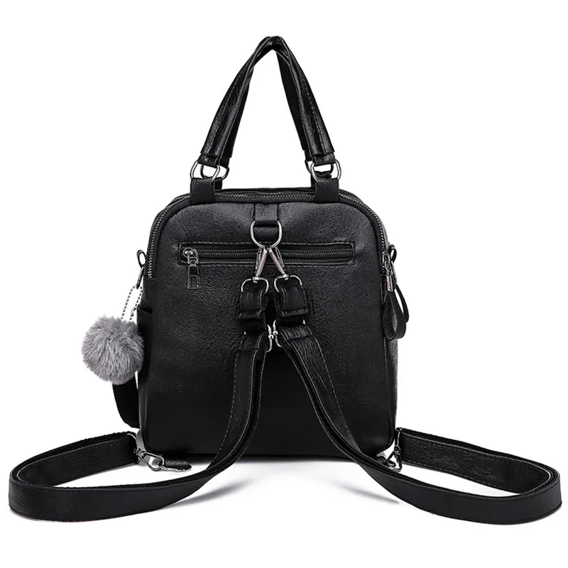 Mochila De cuero marrón mujer marca de cremallera Casual Mochila chicas adolescentes de la escuela Mochila saco un dos Mochila XA213H