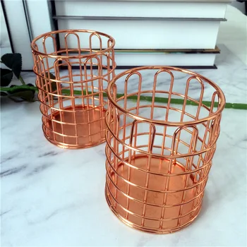 

Europe type style creative pen container Contracted Circular Hollow out eyebrow pencil make up pen Multi-function storage bucket