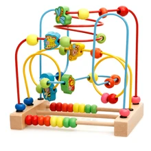 Детские деревянные математические игрушки счетные круги из бисера Abacus проволока лабиринт американские горки Монтессори игрушки развивающие игрушки для детей
