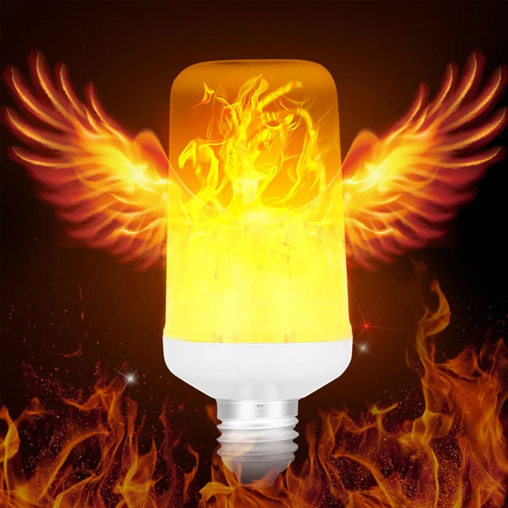 

2017 New E27 2835 LED Flame Effect Fire Light Bulbs AC 85-265V Creative Flicker Lamp Home Party Decor LED Night Lights 100 pcs