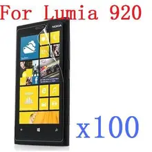 Высокая прозрачная защитная пленка для экрана для Nokia Lumia 920 прозрачная пленка+ чистящая ткань X 100 шт