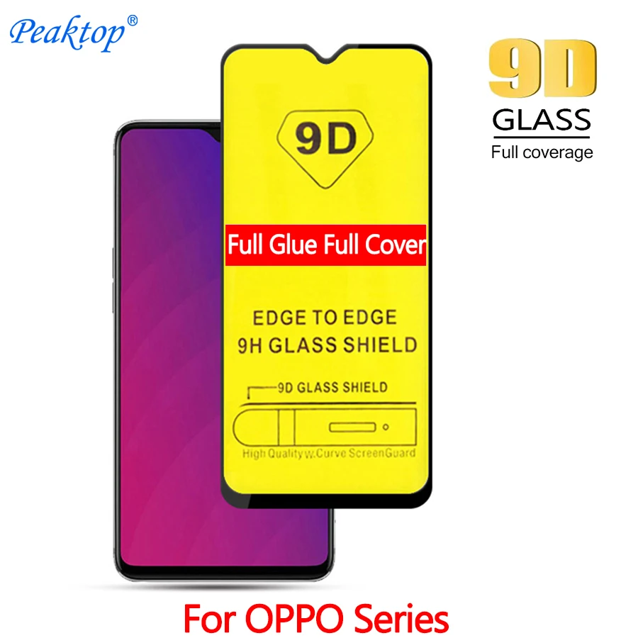 9D полное покрытие закаленное стекло для OPPO F11 F9 Pro A3s Realme 3 2 U1 C1 2019 полная проклейка