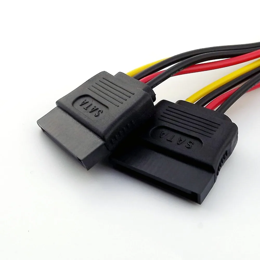 5x IDE 4Pin Female Molex на Dual SATA 15Pin Y распределитель HDD кабель адаптера питания 1 фут/30