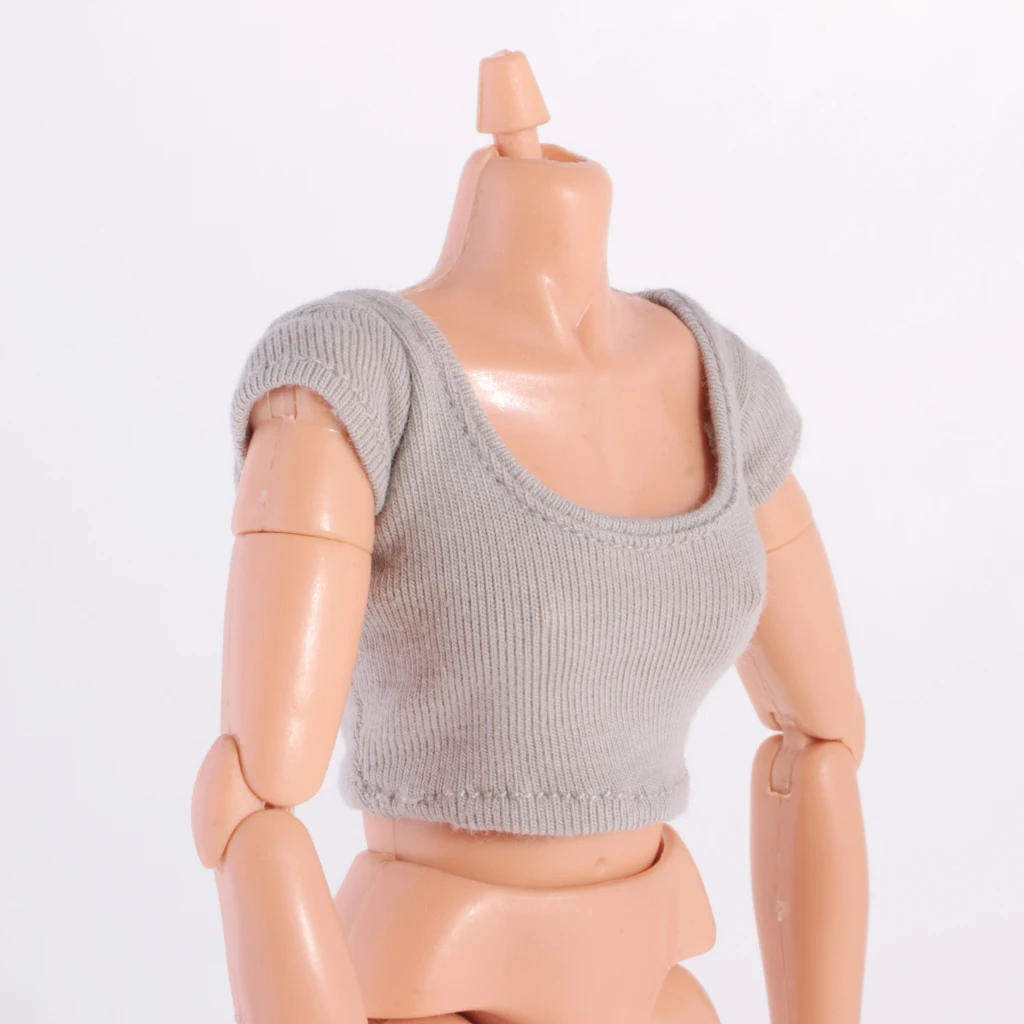 Fashion 1/6 Short Sleeve Crop Top T-Shirt Vest for Blyth 12