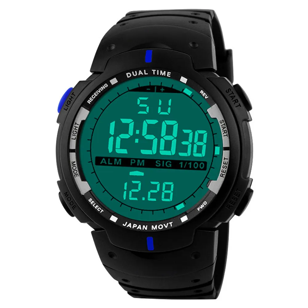 

Paradise Fashionable Men LED Digital Date Military Sport Rubber Quartz Watch Alarm Waterproof wholesale  Sep8