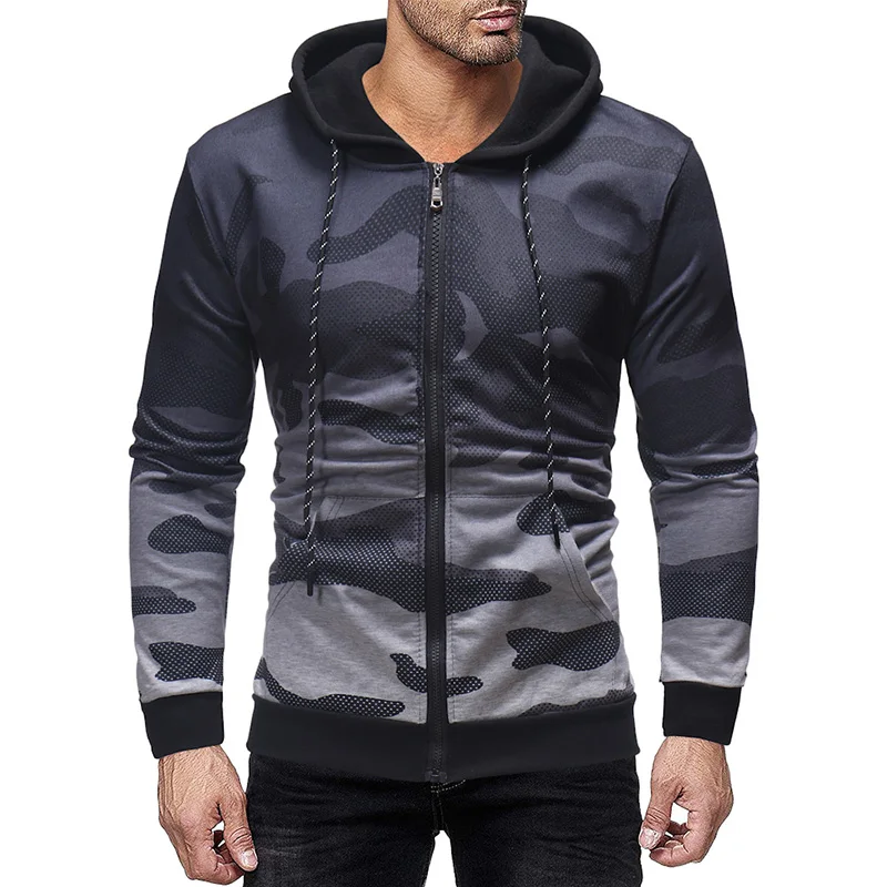 

MarKyi 2019 new brand camouflage gradient color print mens sweatshirts zipper luxury hoodies men pullover japan