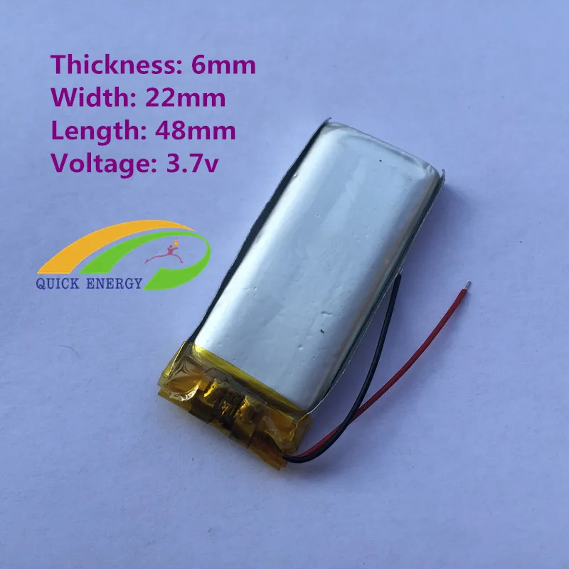 Huasheng battery supply 602248 3.7v thium polymer Bluetooth handset Battery | Электроника