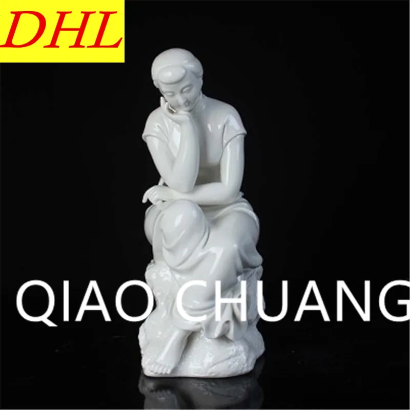 

European Style Thinker Huian's Women Statue Creative Ceramics Art Craft Home Furnishing Articles G1246