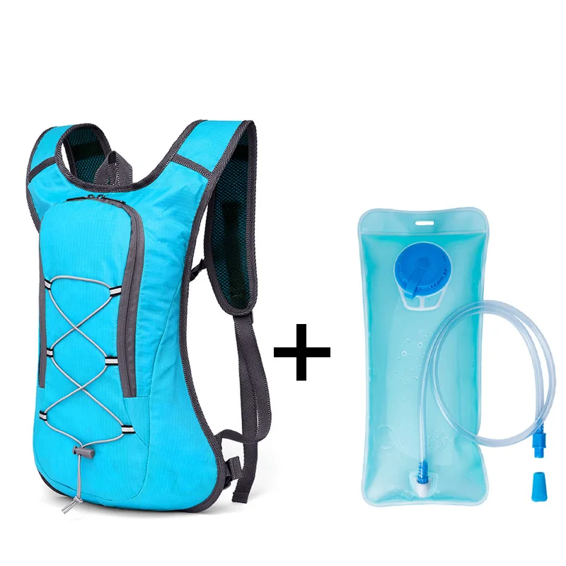 8L сумка для воды, Водонепроницаемый Рюкзак Для Езды На Велосипеде для мужчин, сверхлегкий спортивный рюкзак для мочевого пузыря, дышащий рюкзак для кемпинга - Цвет: blue with water bag