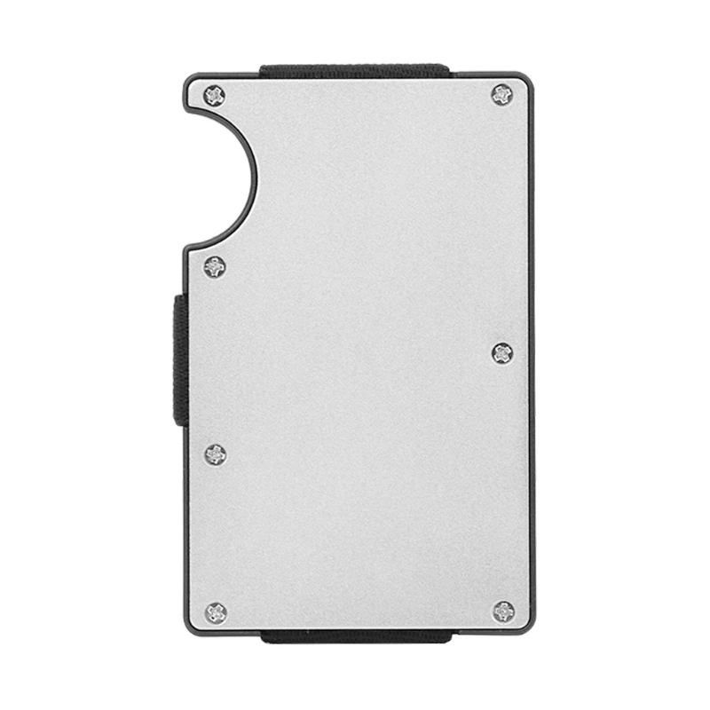 New Men Women Slim Aluminum Credit Card Holder Elastic Band 2018 Fashion New Unisex Solid Metal
