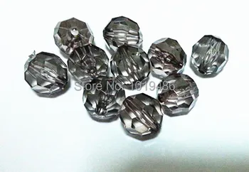 

gray color 20MM Acrylic Faceted Beads 115pcs/lot Transparent Round Bicone Hexagon Beads for Chunky Necklace!!