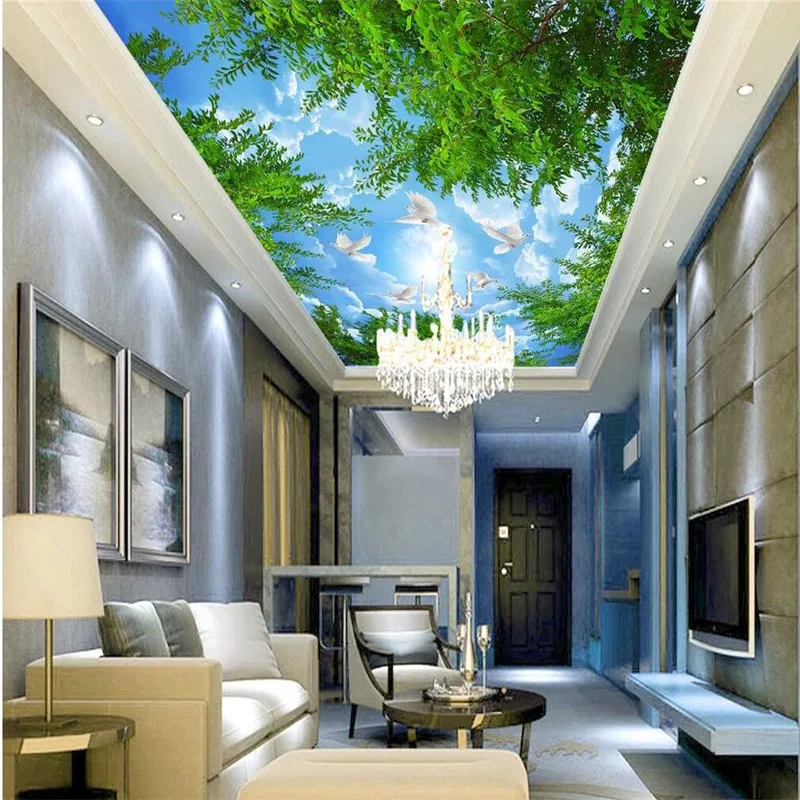 Custom Foto Behang Moderne wolken groene Muur Papier Slaapkamer ... Custom Foto Behang Moderne wolken groene Muur Papier Slaapkamer ...