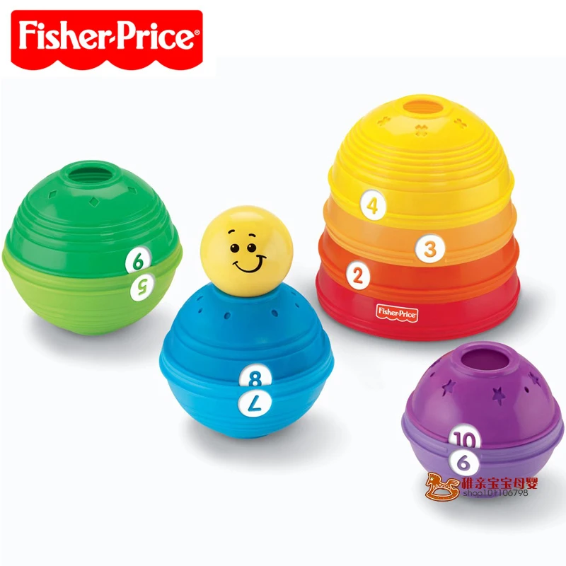 Fisher-Price Brilliant Basics Stack& ролл чашки Детские обучающие игрушки пьерwsze kockki Malucha K7166 для детей подарок на день рождения
