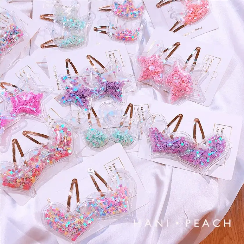 

Thumblina 2pcs/set Sequin Princess Glitter Bow Hair Clip for Women Girls Hairpin Children Kids Barrettes Hair Accessories