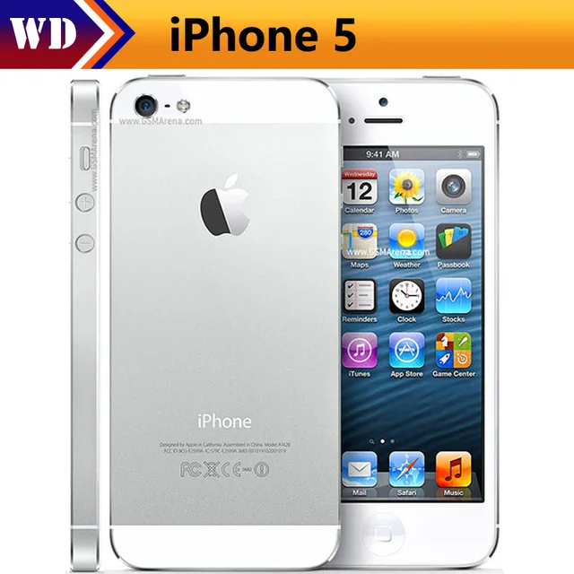 

Original Iphone 5 A5 Factory Unlocked Cell Phone iOS OS Dual core 1G RAM 16GB 32GB 64GB ROM 4.0 inch 8MP Camera WIFI 3G GPS