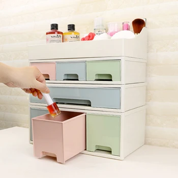 

DIY Combinable Storage Box Creative Multifunction Plastic Cosmetic Jewelry Desktop Drawer Sundry Sorting Space Saving Organizer