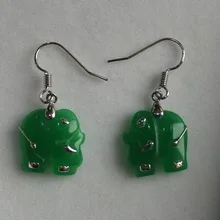 Прекрасн с зелёными камнями шикарные серьги в форме капель Серьги с драгоценными камнями часы с крыльями Ohrringe [пара]