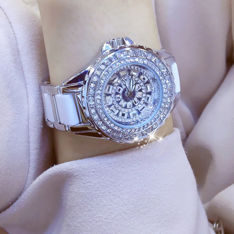 Модные женские наручные часы Роскошный бренд кристалл платье Bling Diamond Стразы