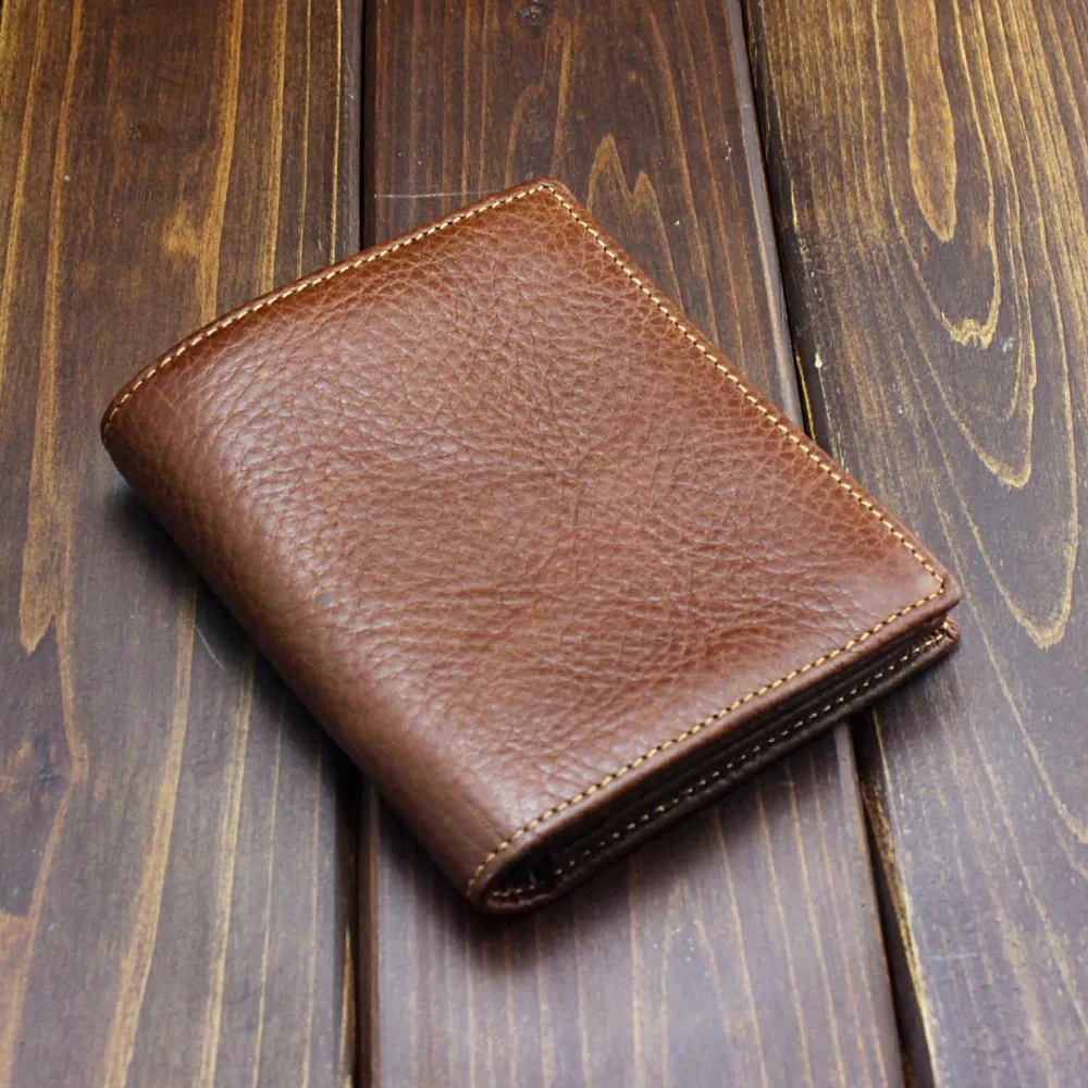 

Baellerry Famous Brand Genuine Leather Men Wallets Handmade Men's Wallet Male Money Purses with card holder and zipper purse