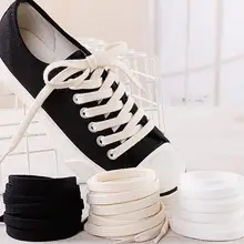 Новое поступление 100 см плоские двухслойные хлопковые шнурки однотонный шнурок для кроссовок одна пара