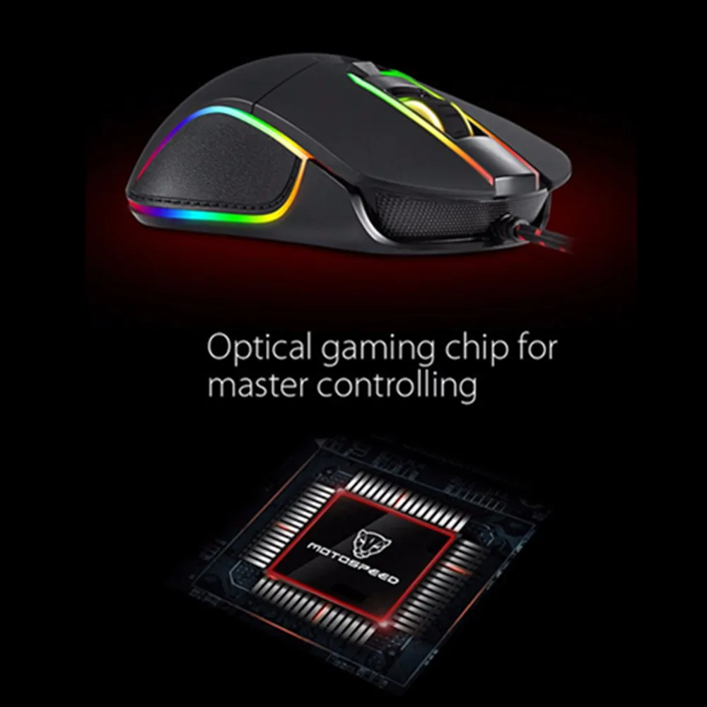 Motospeed V30 профессиональная Проводная игровая мышь с usb портом 3500DPI светодиодный