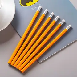 5 шт. желтые деревянные карандаши HB карандаш с ластиком головы школьников Канцелярские Дети Написание Картина карандаш