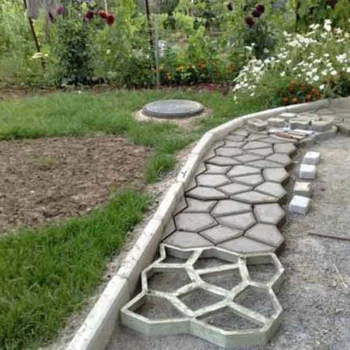 

DIY Plastic Path Maker Mold Manually Paving/Cement Brick Molds Patio Concrete Slabs Path Garden Ornaments