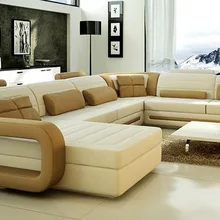 lastest дизайн u-образный кожаный диван/гостиная диван/диван мебель
