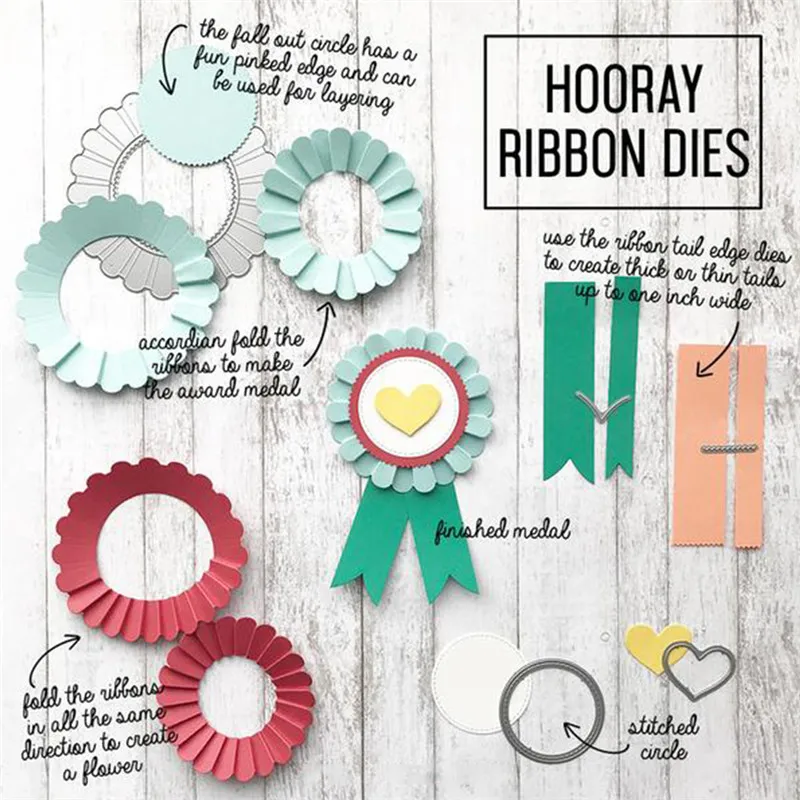 

DiyArts Ribbon Metal Cutting Dies New 2019 for Dies Scrapbooking Heart Frame Craft Dies Card Making Album Embossing Die Cuts