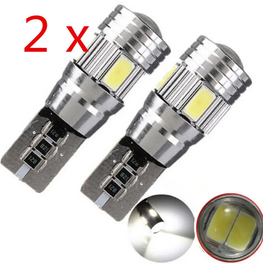 2 Pcs T10 5630 LED Car Bulbs 6 SMD HID Car Side Wedge Light License Plate Light Ceiling Lamp For Mercedes BMW Audi Porsche