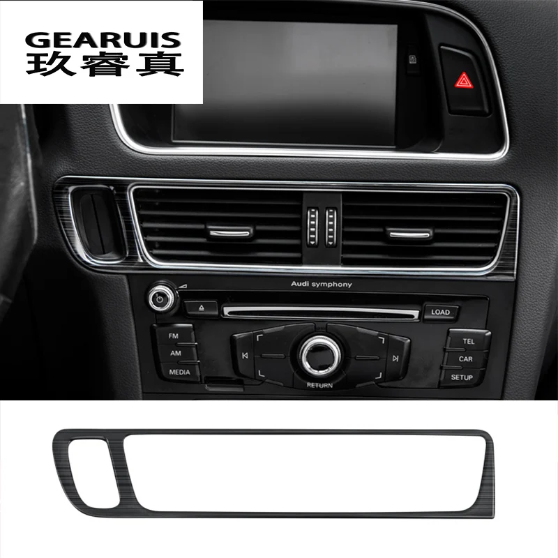 

Car styling stainless steel Stickers Car Interior Air Conditioning Panel Cover Trim For Audi Q5 2009-2018 Car Accessories