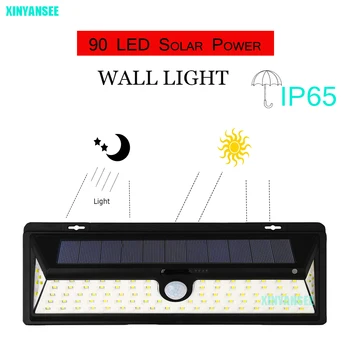 

LED High luminance 90 pcs 2835SMD / 1000 lm / 3 different lighting modes / PIR Motion Sensor Waterproof Emergency Wall Solar Lam