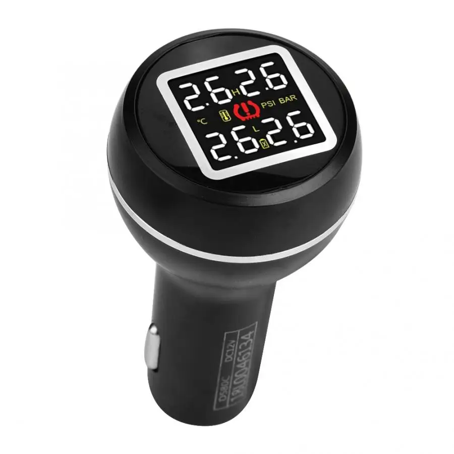 Автомобильная система контроля давления в шинах ЖК TPMS прикуриватель USB зарядное устройство 4 Внутренний датчик экономии топлива предсказание утечки воздуха