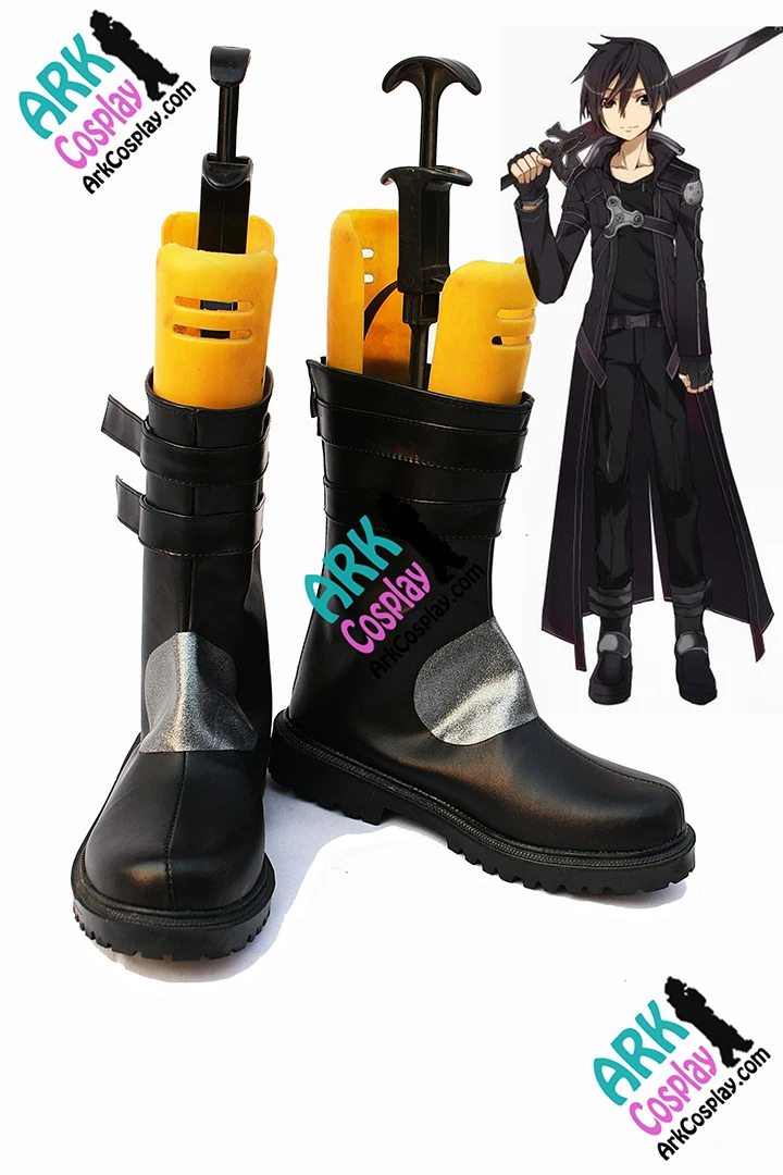 

Sword Art Online Kirito Cosplay Shoes First Black Mens SAO Kirito Cosplay Shoes
