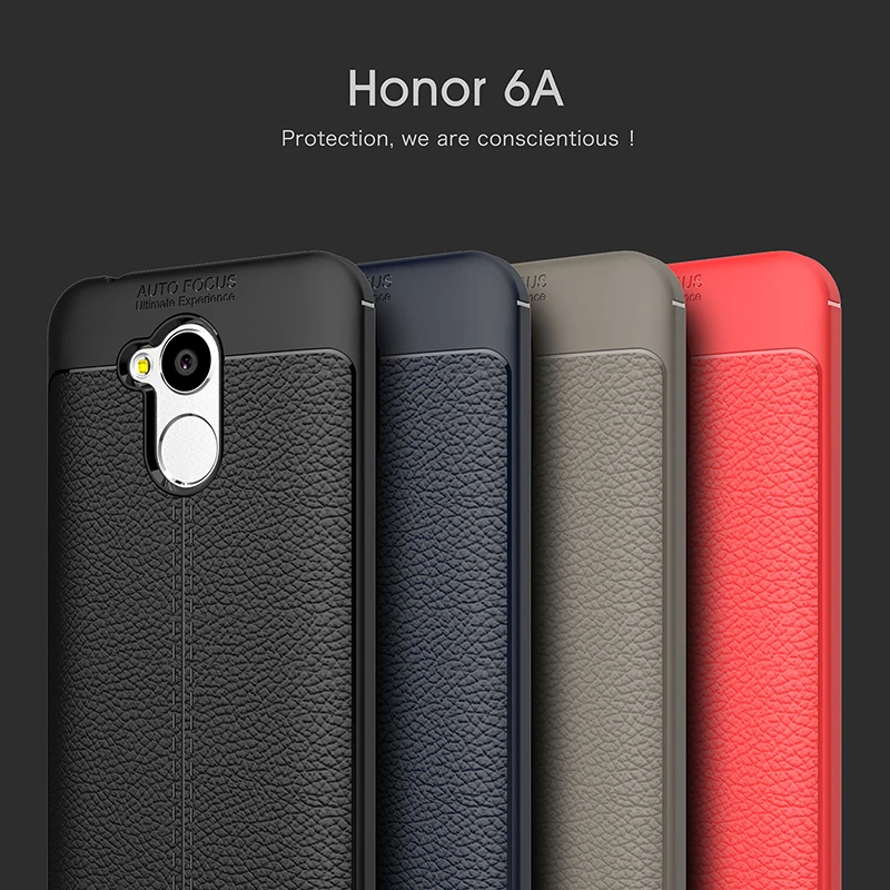 

Luxury Shockproof Soft TPU silicone case For Huawei Honor 6A cases Back Leather Phone Cases for Huawei Honor 6C Pro Case Cover
