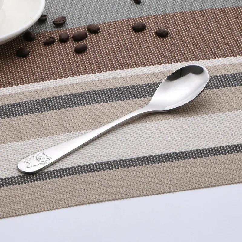 (4pcs) Children Cutlery Set Stainless Steel Kids Knife Fork Food Tableware Cartoon Bear Dinnerware Set