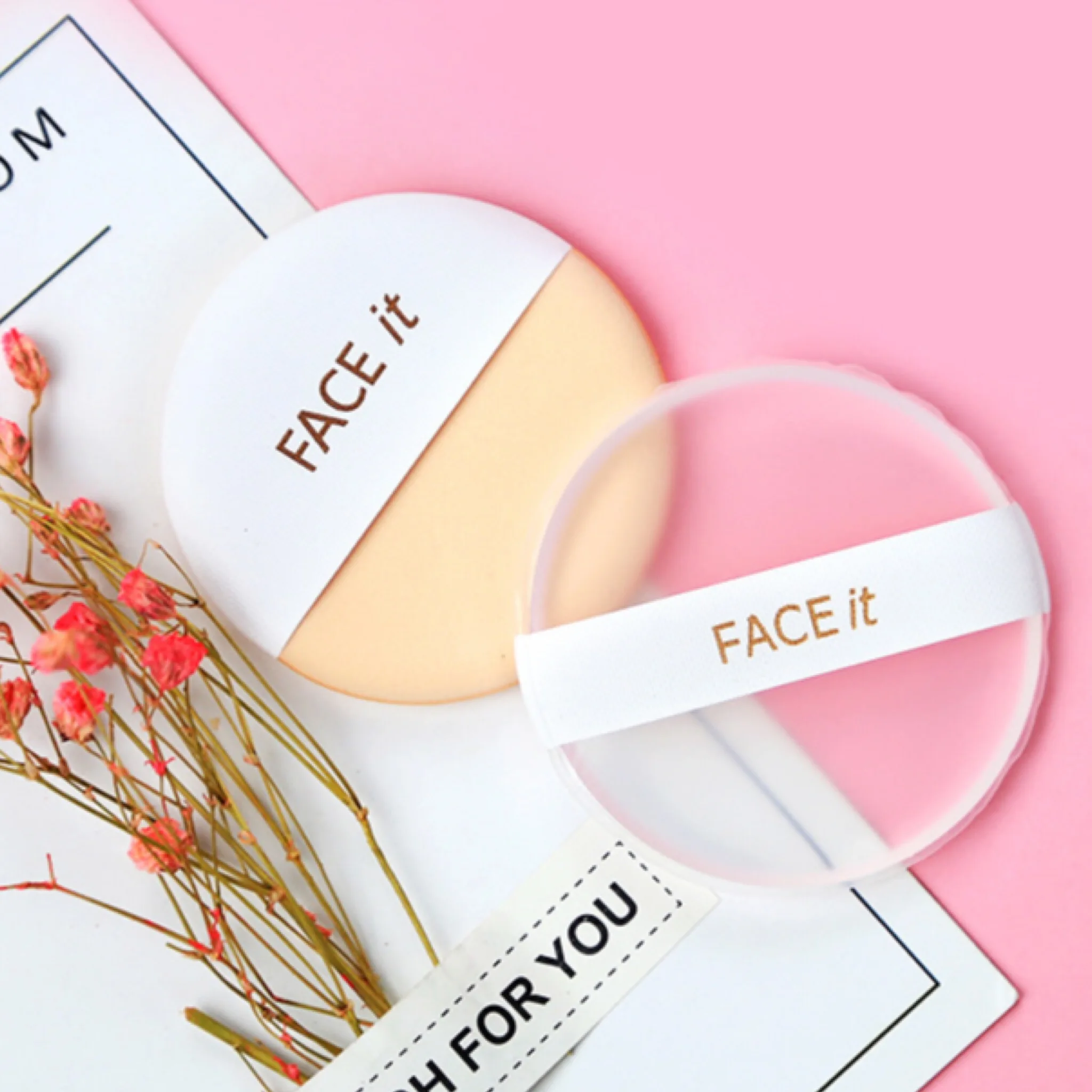 Cosmetic Puff Set 2PCS Silicone+Sponge Make Up Puff Kit Clear Silica