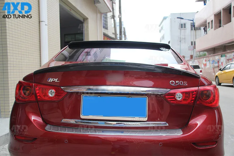 Q50S задний спойлер из углеродного волокна для Infiniti Q50 задний спойлер крыло североамериканский стиль глянцевый черный