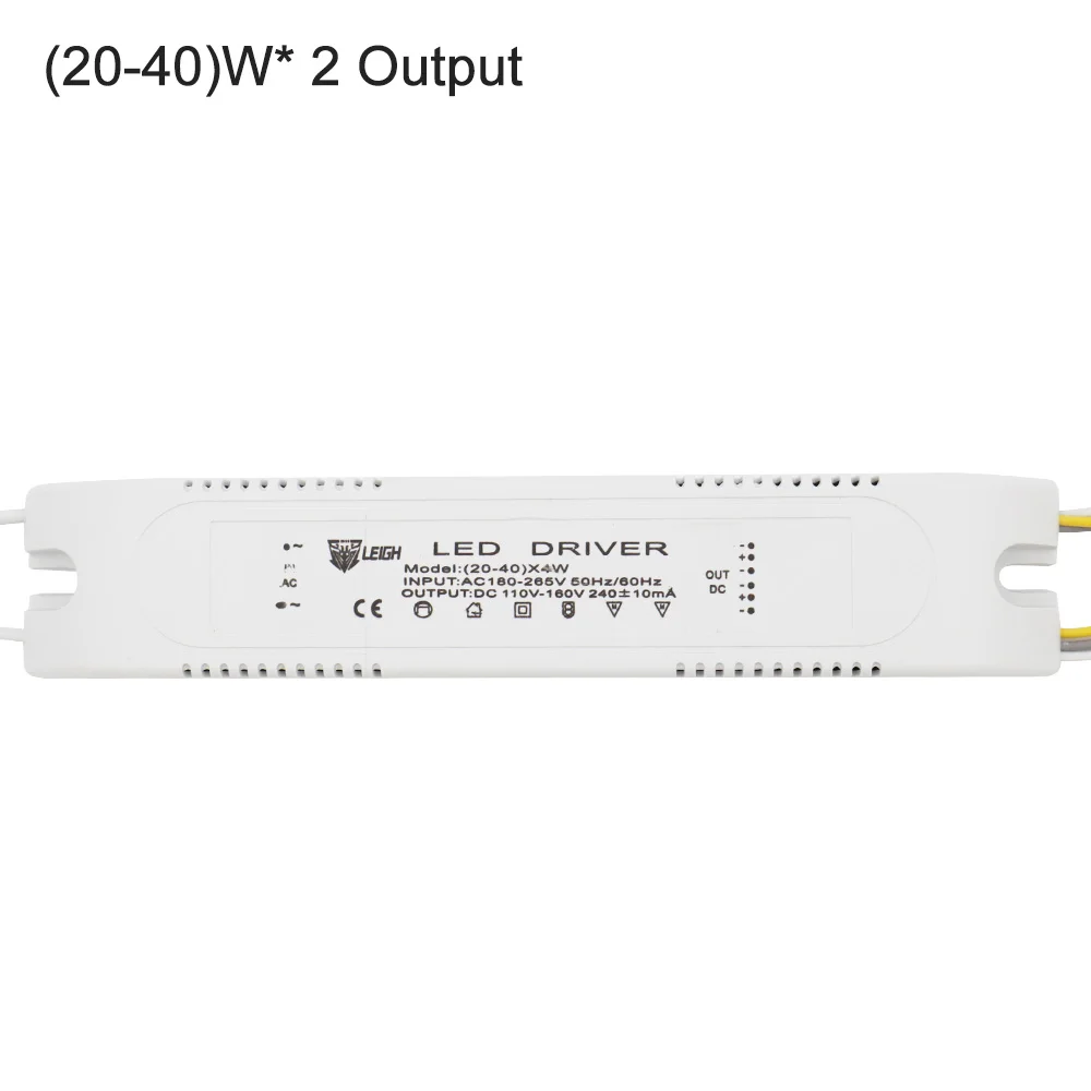 2 Выход s светодиодный драйвер 220V светодиодный Питание 240mA постоянный ток Выход(20-60)* 4 Вт светодиодное освещение трансформатор CE для потолочных светильников - Цвет: 20-40