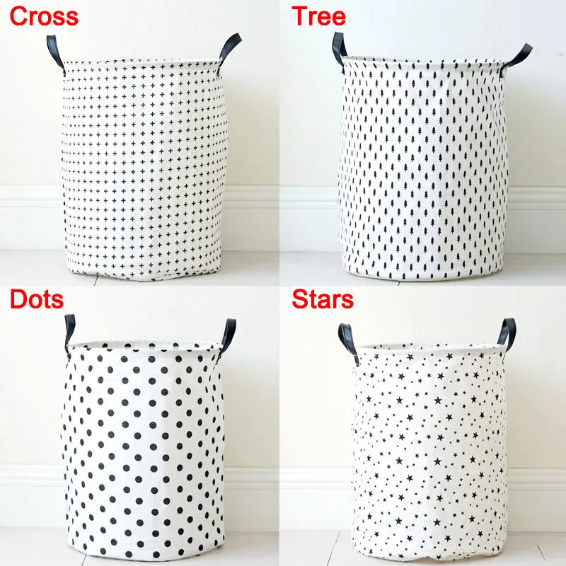 

Cotton Linen Laundry Basket Foldable Waterproof Laundry Hamper Multifunction Storage Basket J2Y