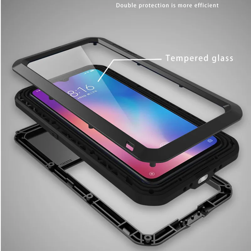Металлический ударопрочный чехол Gorilla Glass для Xiaomi Mi 9 Mi9 алюминиевый защитный