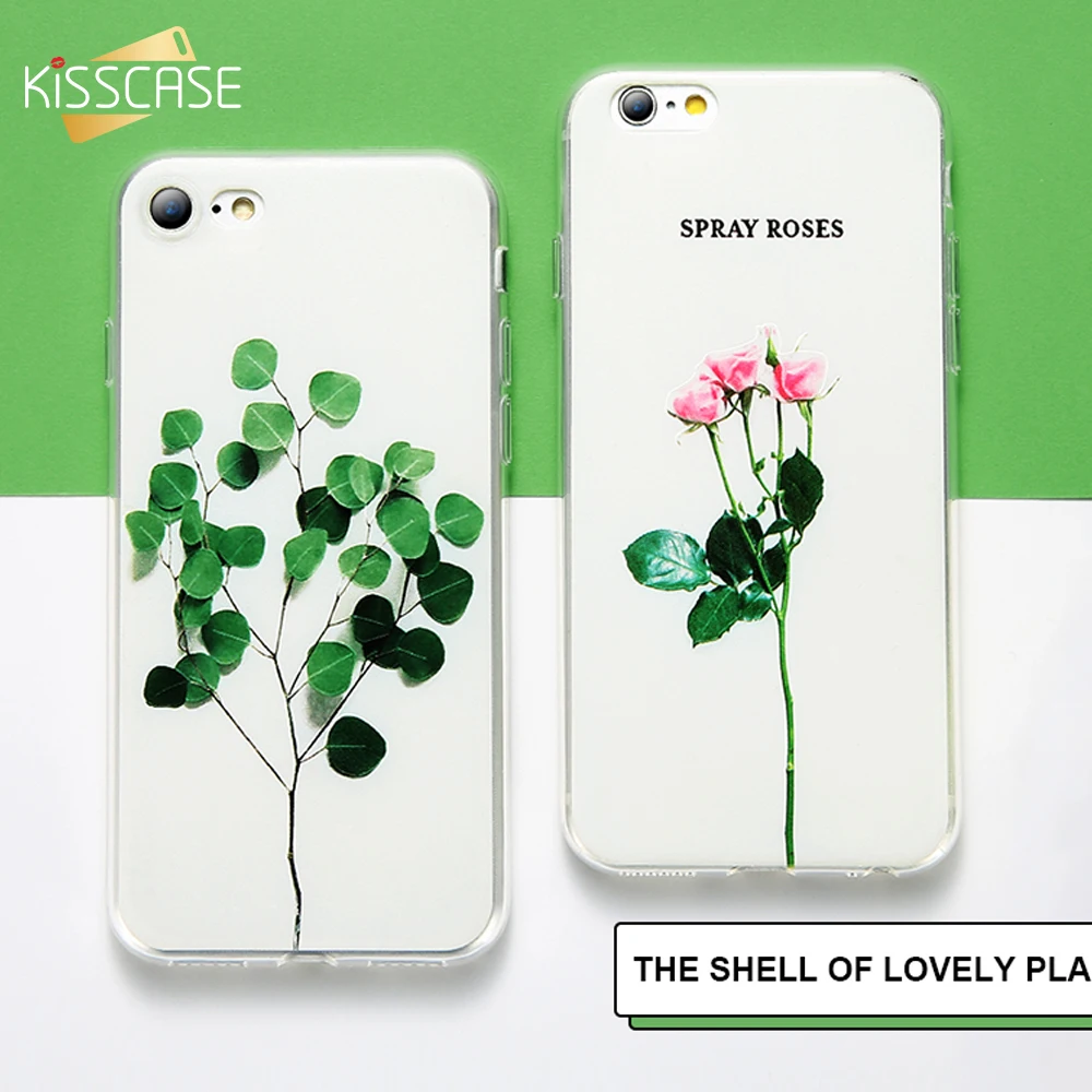 Kisscase цветочным рисунком чехол для iPhone 6S 5 5S SE покрова Мягкие силиконовые Защитите